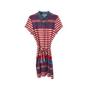 J. McLaughlin Polo Shirt Dress Catalina Cloth Red White Blue Summer Preppy